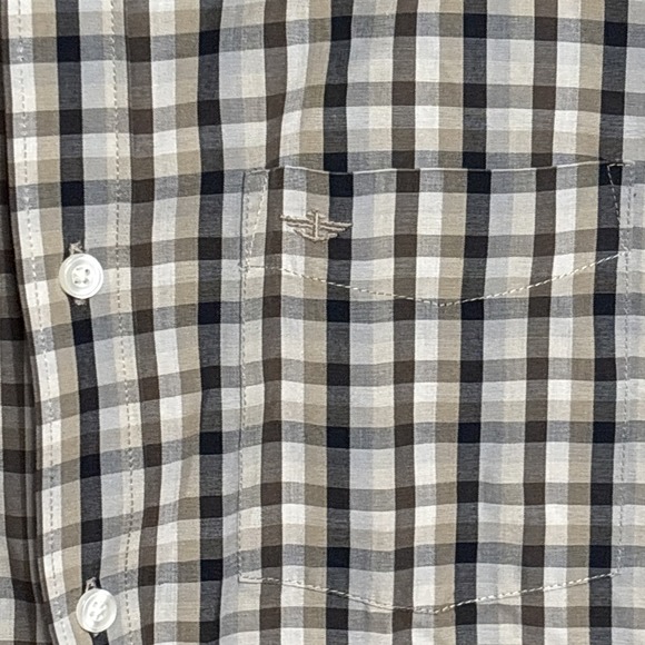 DOCKERS Shirt Men's Long Sleeve Collared Woven Oxford Plaid Medium Preppy - Picture 3 of 11